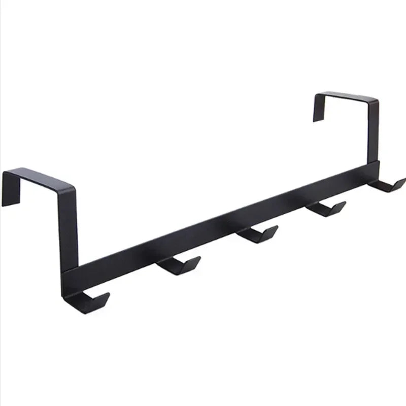 Hook Behind The Door Punch-free Five-row Wrought Iron Clothes Bag Hook Large Load-bearing Hat Sundries Storage Rack