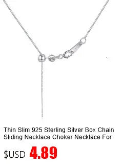 Thin 925 Sterling Silver Cross Chain Adjustable Necklace Choker Necklaces Women Girls Jewelry Collier Kolye Ketting 45cm-60cm