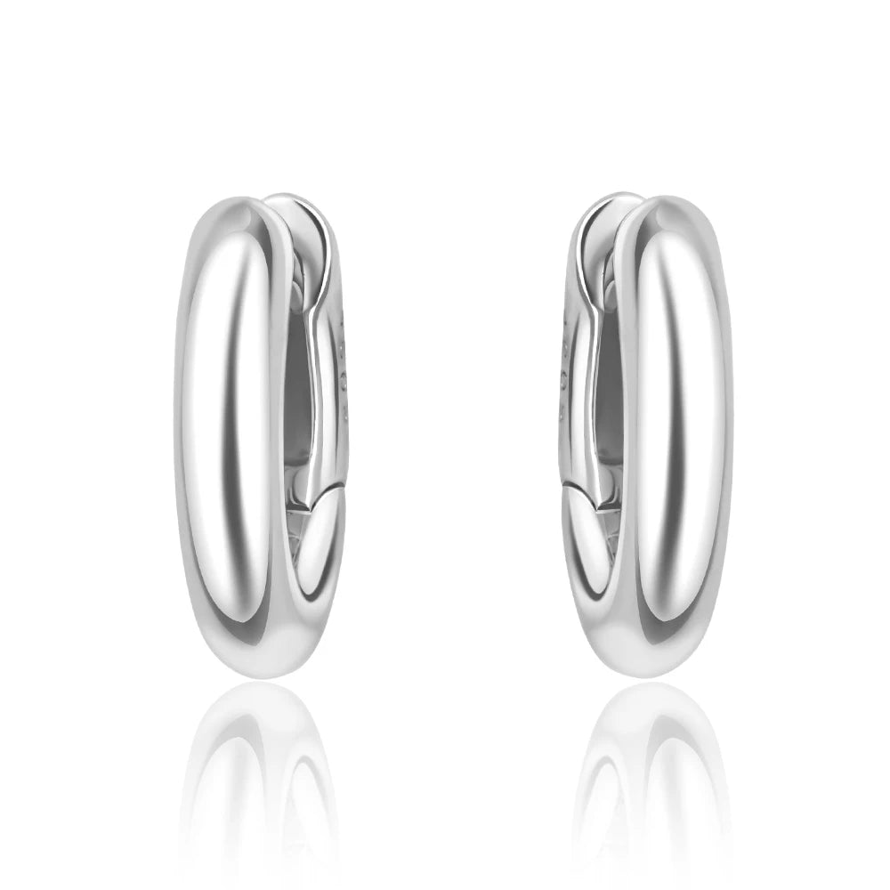 925 Sterling Silver Classic Round Hoop Earrings Zirconia U Shape Love Heart Geometric Earrings For Women Luxury Jewelry Gift