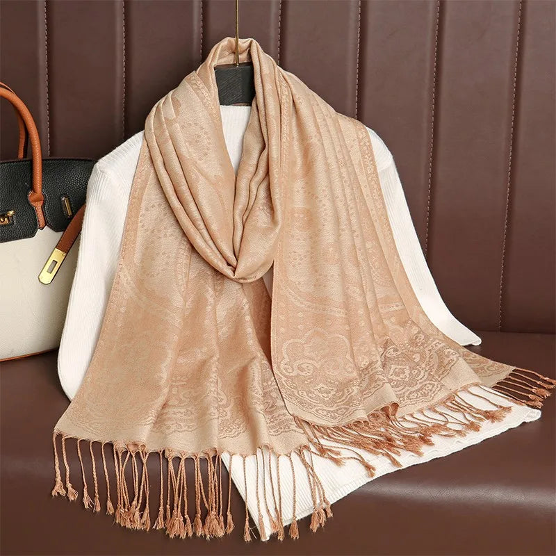 2024 Luxury Thick Cashmere Scarf Women Print New Wraps Pashmina Travel Poncho Warm Blanket Winter Bufanda Shawl Female Stoles