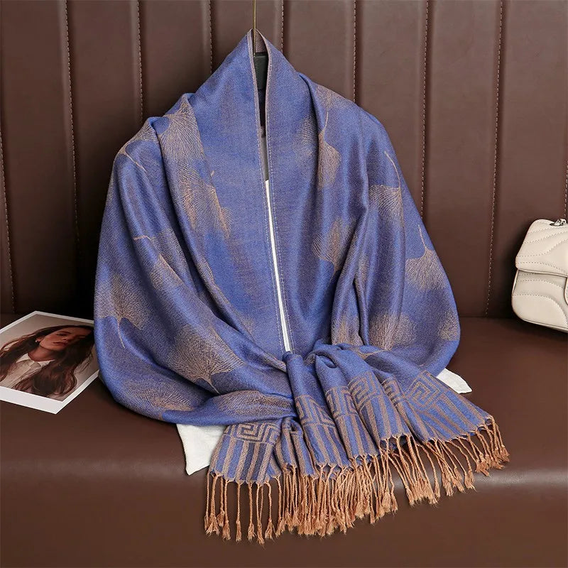 2024 Luxury Thick Cashmere Scarf Women Print New Wraps Pashmina Travel Poncho Warm Blanket Winter Bufanda Shawl Female Stoles