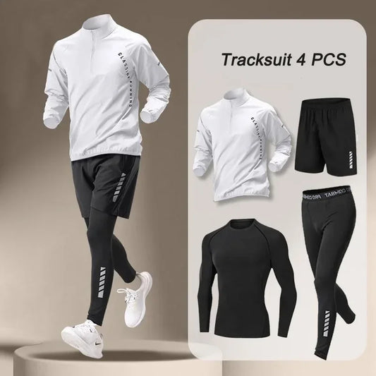 2025 Spring Men's Quick Dry Jacket Suit 1-4 piece Outdoor Fitness Running Sets Sports Jogging Pants Workout Clothes Sportswear