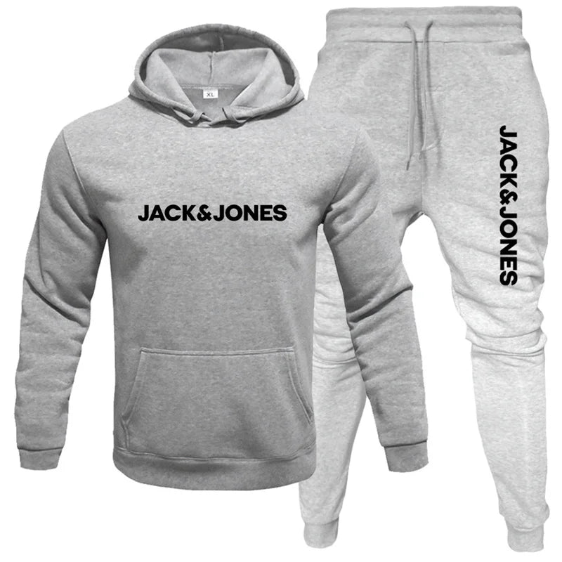 Jack and Jones men's hoodie sportswear fashion wool hoodie two-piece set hoodie long sleeved jogging pants set top