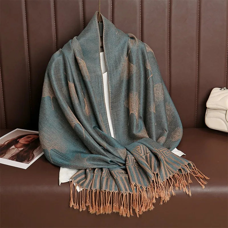 2024 Luxury Thick Cashmere Scarf Women Print New Wraps Pashmina Travel Poncho Warm Blanket Winter Bufanda Shawl Female Stoles