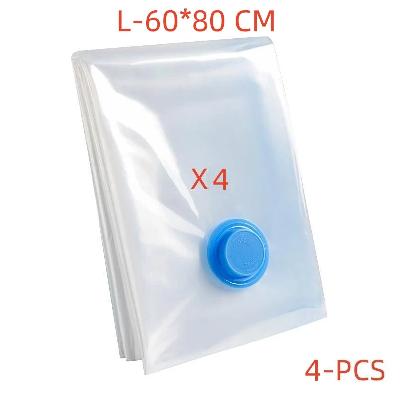 3-5PCS Vacuum Bag and Pump Cover for Clothes Storing Large Plastic Compression Empty Bag Travel Accessories Storage Container