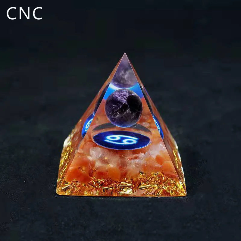 Constellation Pyramid Crystals Horoscope Natural Stone Home Office Decoration Energy Generator Reiki Meditation Ornaments Crafts