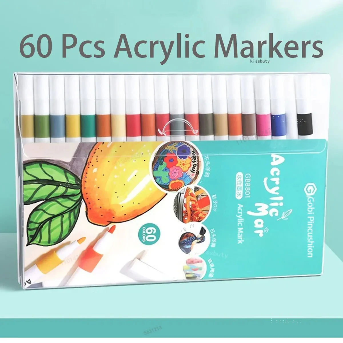 12-80 Colors Acrylic Paint Art Marker Pen DIY Hand Drawn Painting Drawing For Card Ceramic Stone Mug Glass Fabric Clothes Shoes