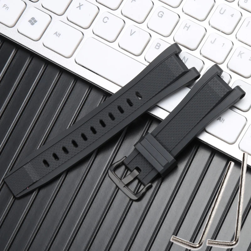 Rubber Strap Suitable for Casio G-Shock GST-B100 W300 210 400G S130 S330 Men's Resin Watch Band Waterproof Watch Accessories