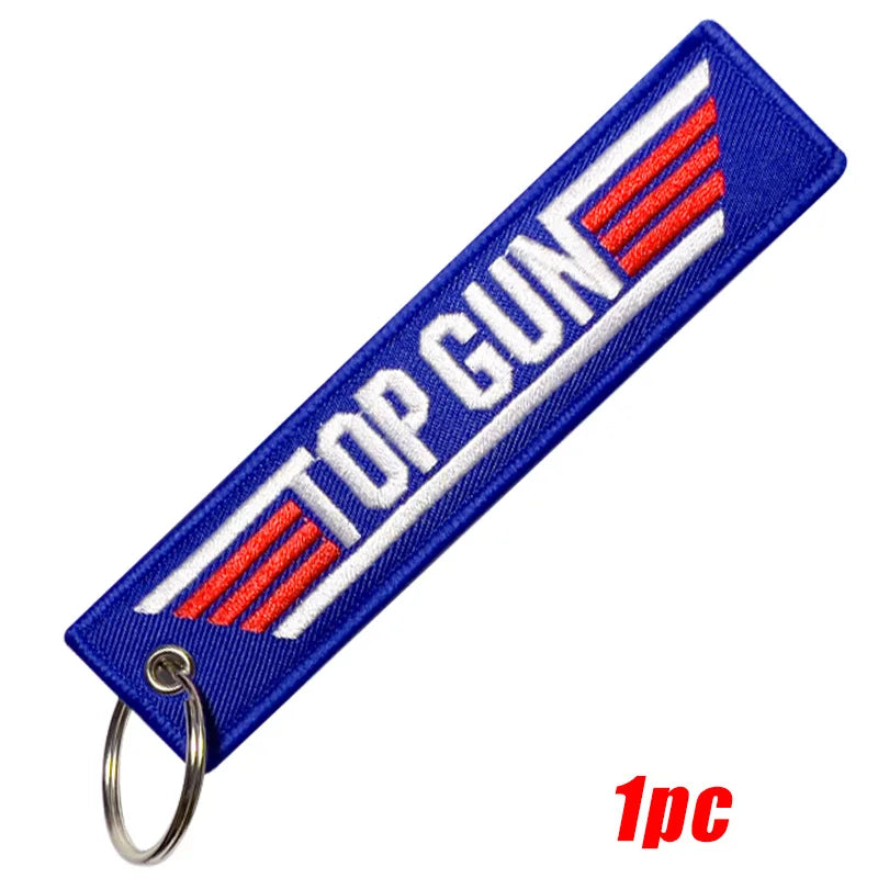 1 PC Wholesale Aviation Keychain Remove Before Firing Both Sides Embroidery Car Key Accessories Backpack Pendant Chain