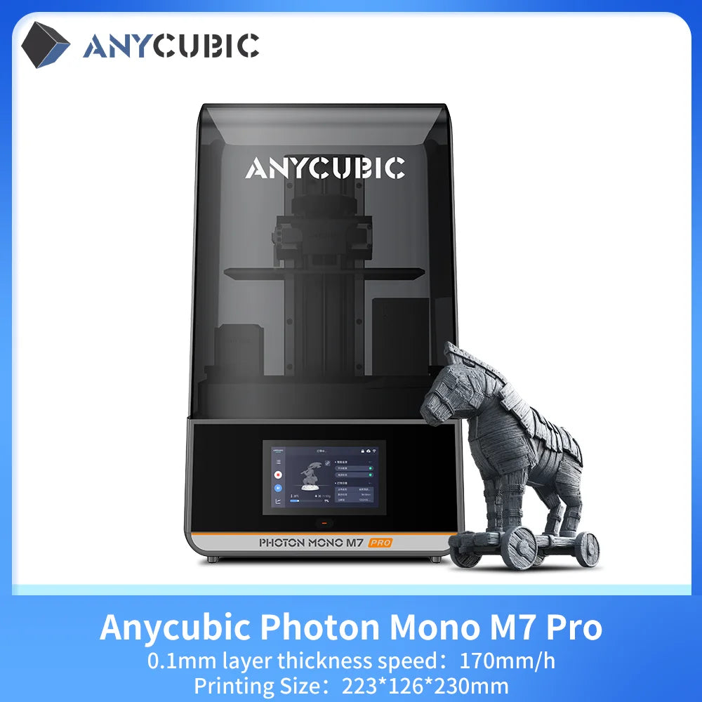 ANYCUBIC Photon Mono M7 Pro 10.1'' LCD Resin 3D Printer 14K Mono MSLA 3D Printer Speed Up to 170mm/h Printing Size 223*126*230mm