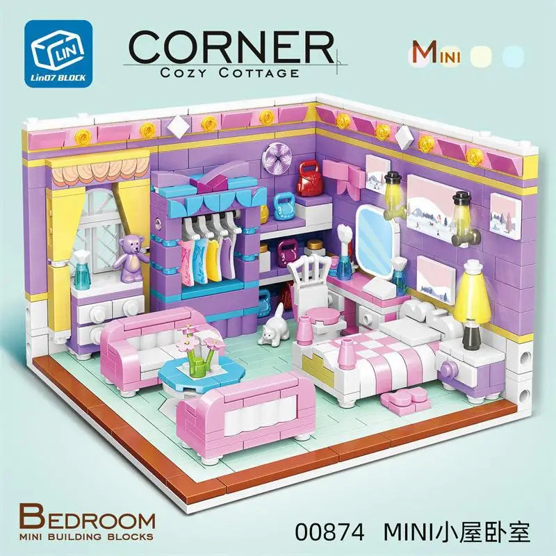 Girls Assembling Game Building Blocks Princess Shop Garden Study Room Play Space Model Gifts Toy Garden Compatible with Lego