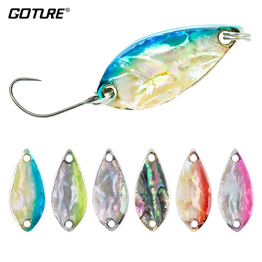 Goture 2pcs Fishing Spoons Lures 2.8g 4g Metal Trout Waving Spoon Fishing Lures Blade Bait for Bass Pike Walleye Salmon Pesca