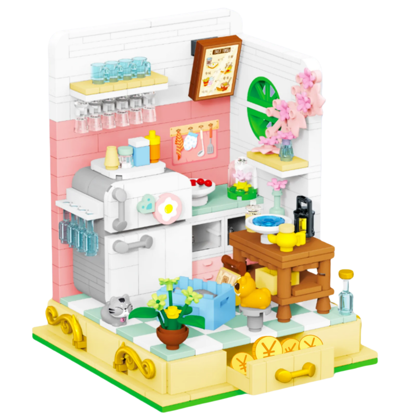 Girls Assembling Game Building Blocks Princess Shop Garden Study Room Play Space Model Gifts Toy Garden Compatible with Lego