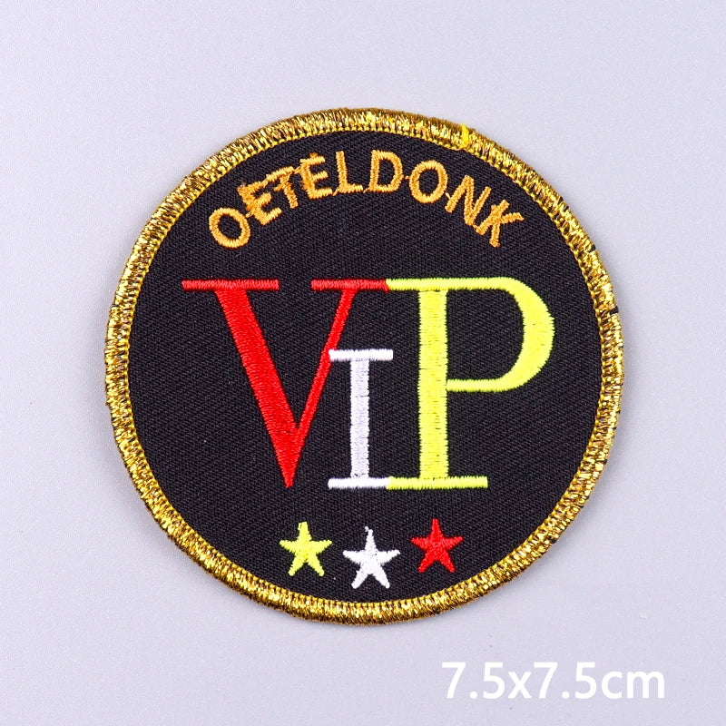 Pink Series Netherland Oeteldonk Emblem Embroidery Patches For Clothing Carnival New Style Oeteldonk Embroidery Patch On Clothes