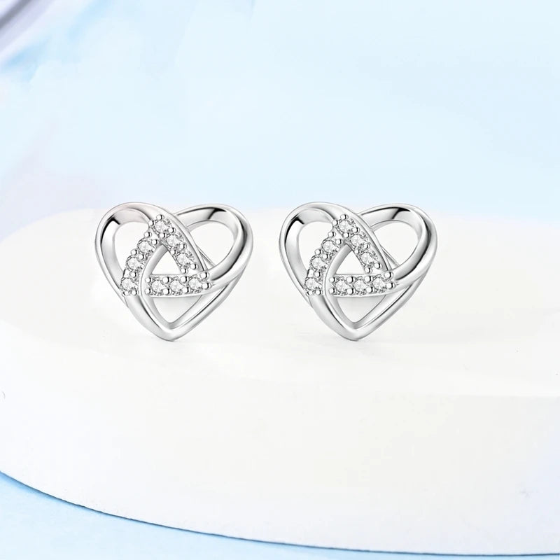 925 Sterling Silver Classic Round Hoop Earrings Zirconia U Shape Love Heart Geometric Earrings For Women Luxury Jewelry Gift