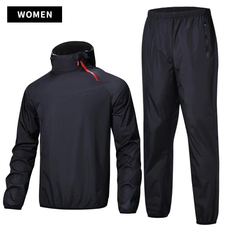 Sauna Suit Unisex Gym Clothing Set Men Full Body Sweating Sportswear Women Boxing Training Running Fitness Weight Loss Tracksuit