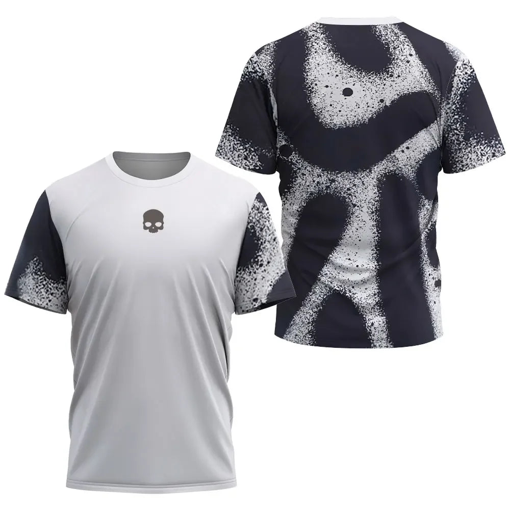 T-shirt de tennis à séchage rapide Skull pour hommes, t-shirt d'entraînement de tennis, haut de sport d'été, nouveau, haute qual