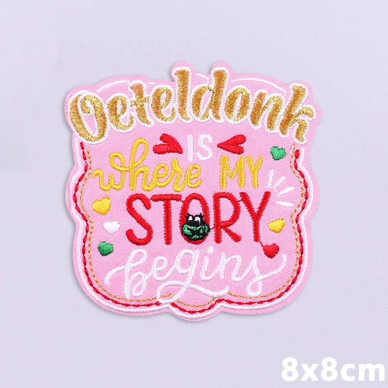 Pink Series Netherland Oeteldonk Emblem Embroidery Patches For Clothing Carnival New Style Oeteldonk Embroidery Patch On Clothes