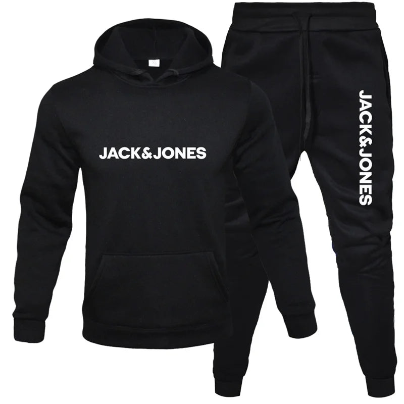 Jack and Jones men's hoodie sportswear fashion wool hoodie two-piece set hoodie long sleeved jogging pants set top