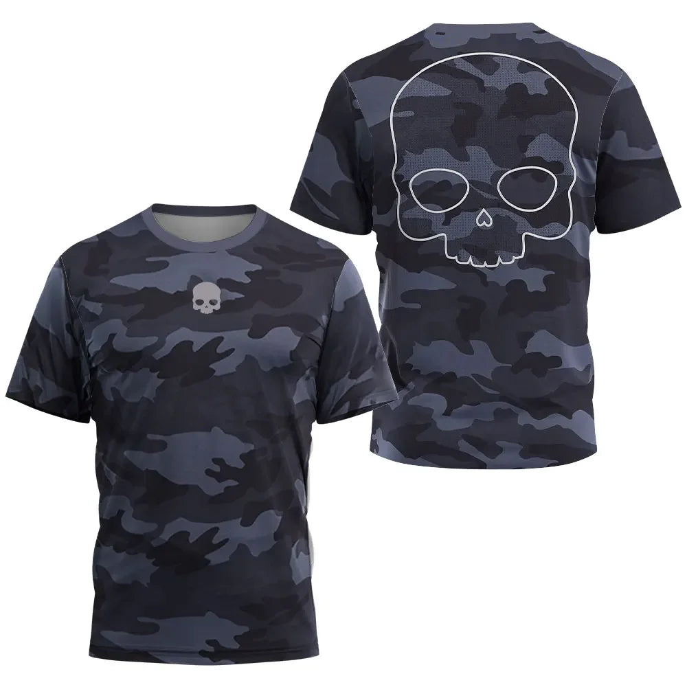 T-shirt de tennis à séchage rapide Skull pour hommes, t-shirt d'entraînement de tennis, haut de sport d'été, nouveau, haute qual