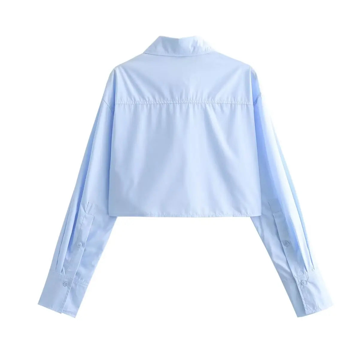 TRAF 2024 Women Solid White Blouse Long Sleeve With Pocket Casual Loose Chic Tops Office Lady Fashion Basic Versatile Shirt