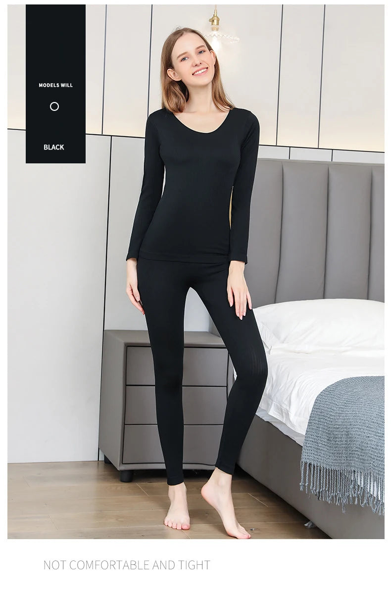 Warm Thermal Underwear Sexy Ladies Intimates Long Johns Women Shaped Sets Female Middle Collar Thermal Shaping Clothes