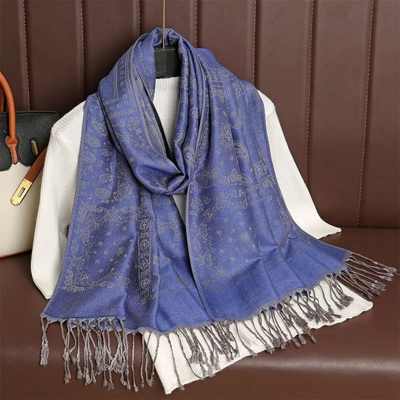 2024 Luxury Thick Cashmere Scarf Women Print New Wraps Pashmina Travel Poncho Warm Blanket Winter Bufanda Shawl Female Stoles