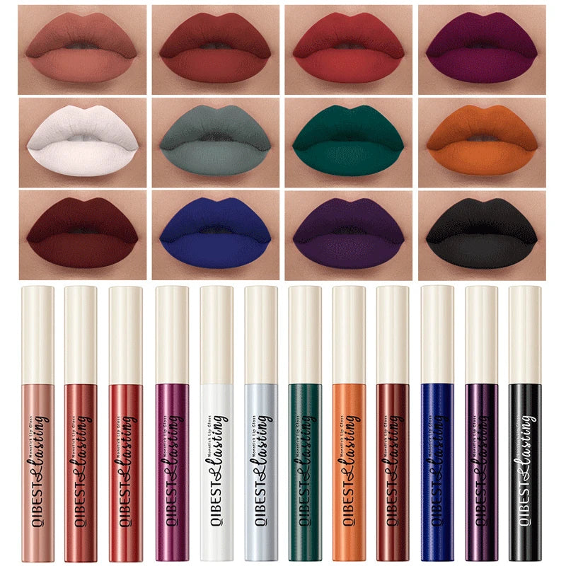 12 PCS Liquid Matte Lipstick Set Make-up for women Waterproof Long lasting 24 Hours Cosmetics Korean makeup Lip Gloss Tint Stain