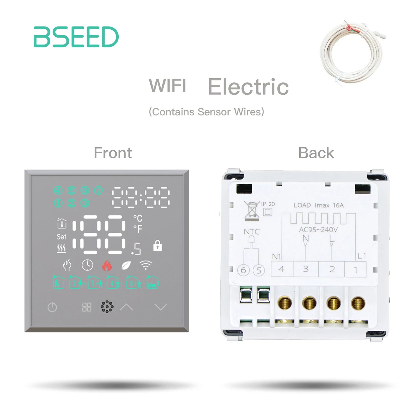 Bseed EU Standard The Base Of Wifi Touch Switch Function 1/2/3Gang  AC110~240V APP Control Wall Light Switch Without Glass Panel