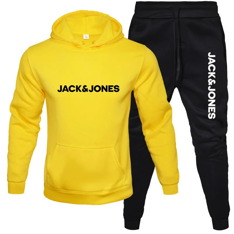 Jack and Jones men's hoodie sportswear fashion wool hoodie two-piece set hoodie long sleeved jogging pants set top