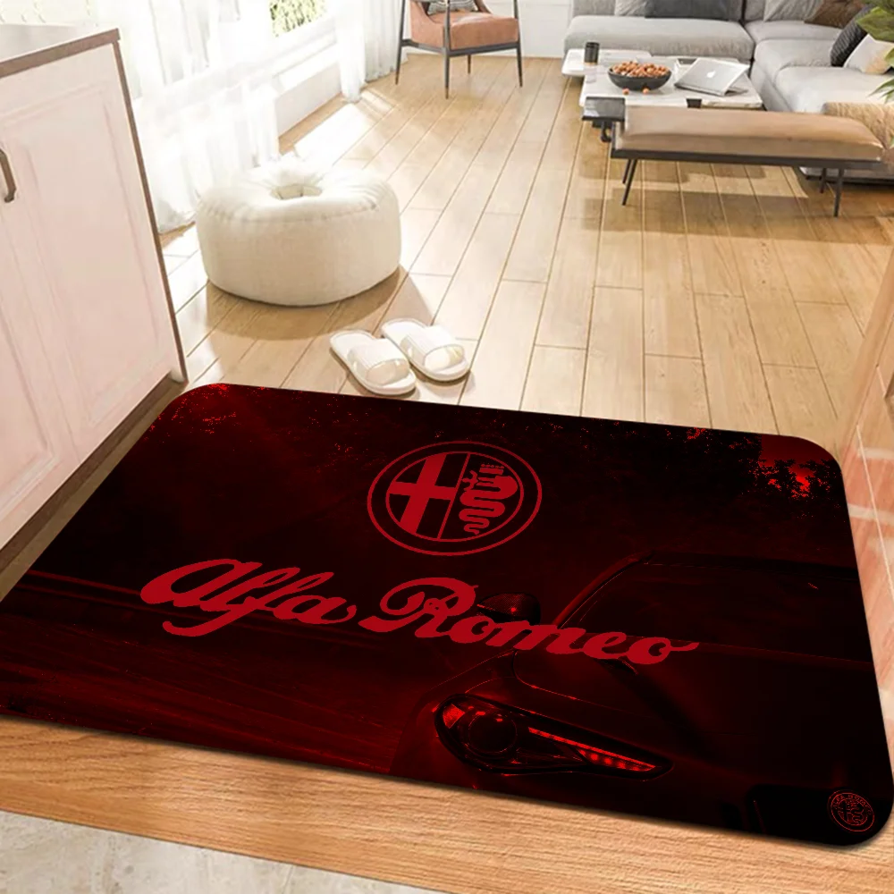 Alfa Romeo Logo Bathroom Mat Kids Room Bedroom Decoration Balcony Anti-Slip Doormat Living Room Welcome Rug