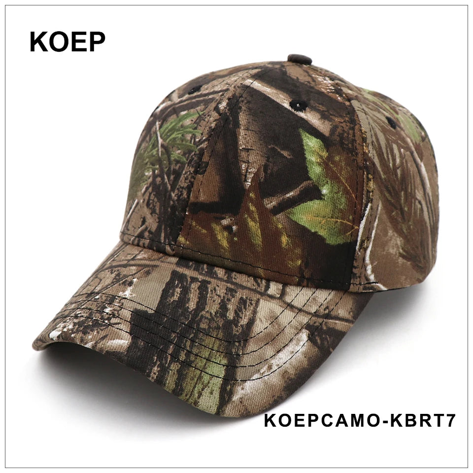 KOEP New Outdoor Jungle Fishing Baseball Hat Cap Man Camouflage Hunting Hat Casquette Bone Cotton Rucker Camo Snapback Dad Caps