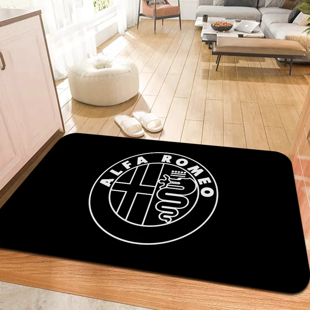 Alfa Romeo Logo Bathroom Mat Kids Room Bedroom Decoration Balcony Anti-Slip Doormat Living Room Welcome Rug