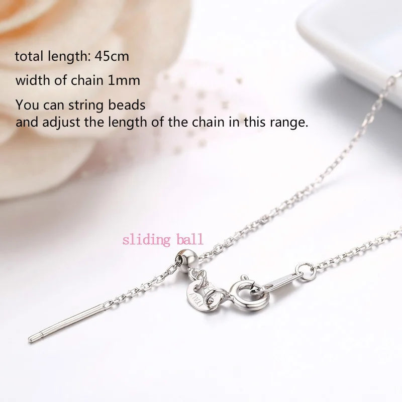 Thin 925 Sterling Silver Cross Chain Adjustable Necklace Choker Necklaces Women Girls Jewelry Collier Kolye Ketting 45cm-60cm