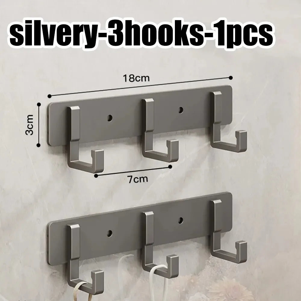 Wholesale of door hooks, space aluminum, non perforated bathroom hooks, bedroom storage, clothes hanger hooks, wall clothes hook