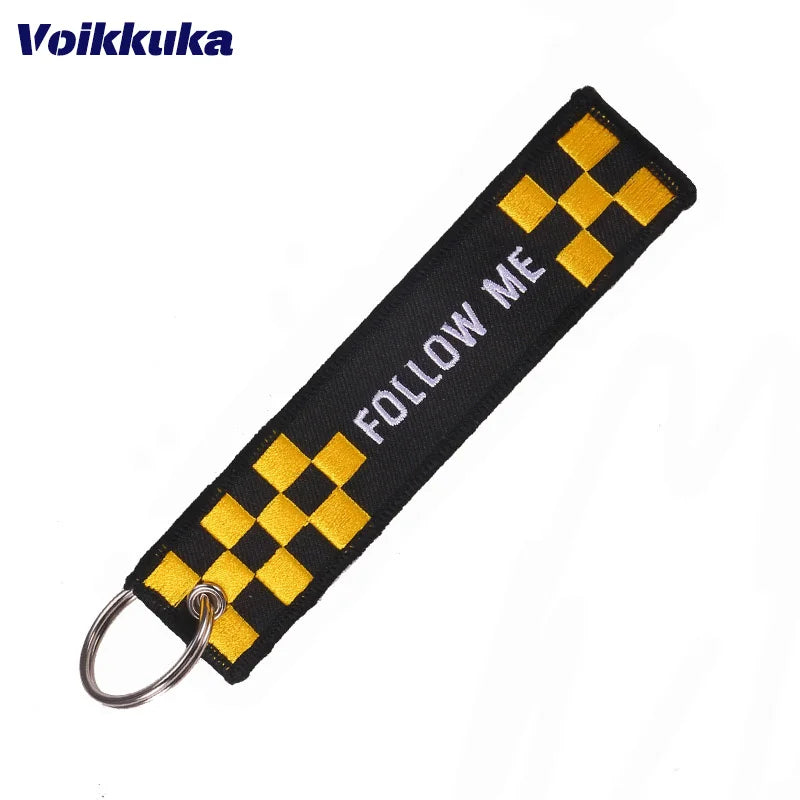 1 PC Wholesale Aviation Keychain Remove Before Firing Both Sides Embroidery Car Key Accessories Backpack Pendant Chain