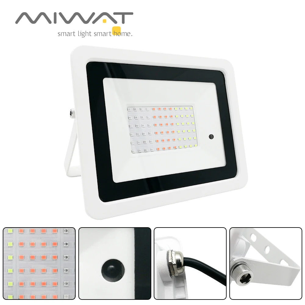 RGB Led Flood Light 100W 50W 30W 20W IP68 Waterproof Outdoor Led RGB Spotlight Reflector Lamps Landscape Lighting