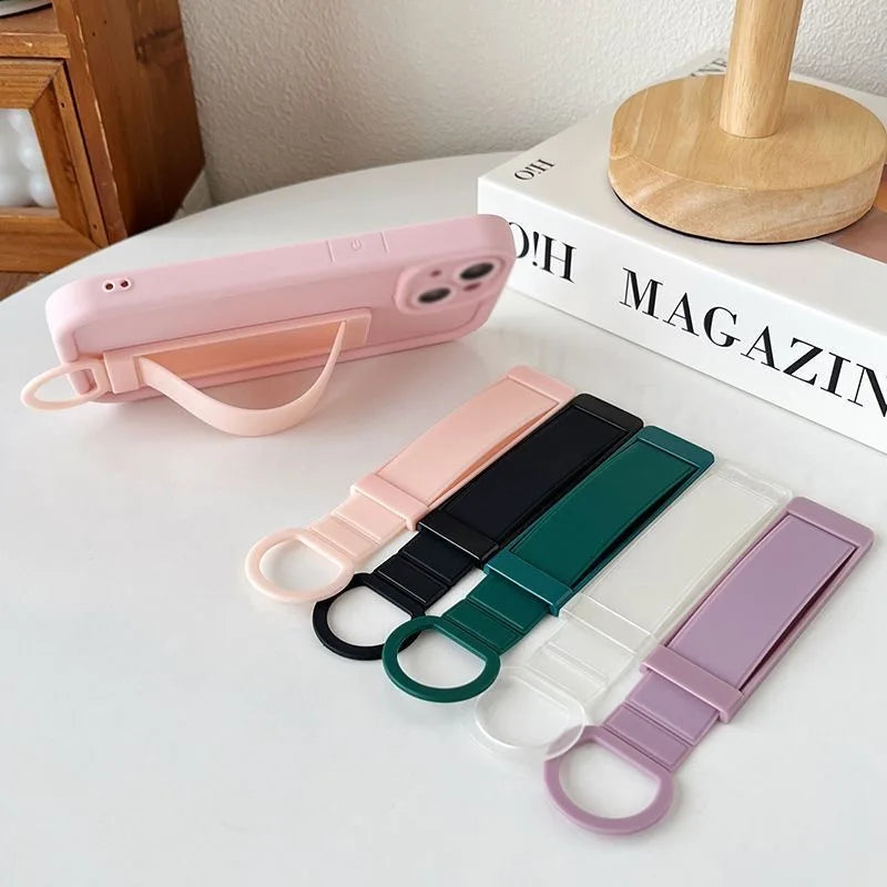 Portable Telescopic Phone Finger Strap Grip Silicone Mobile Phone Hand Band Holder Finger Ring Push Pull Grip Stand Bracket