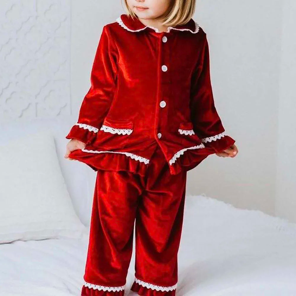 Christmas pyjamas kids girls boys children pajamas sibling matching set wholesale eye mask bow hairpin accessories