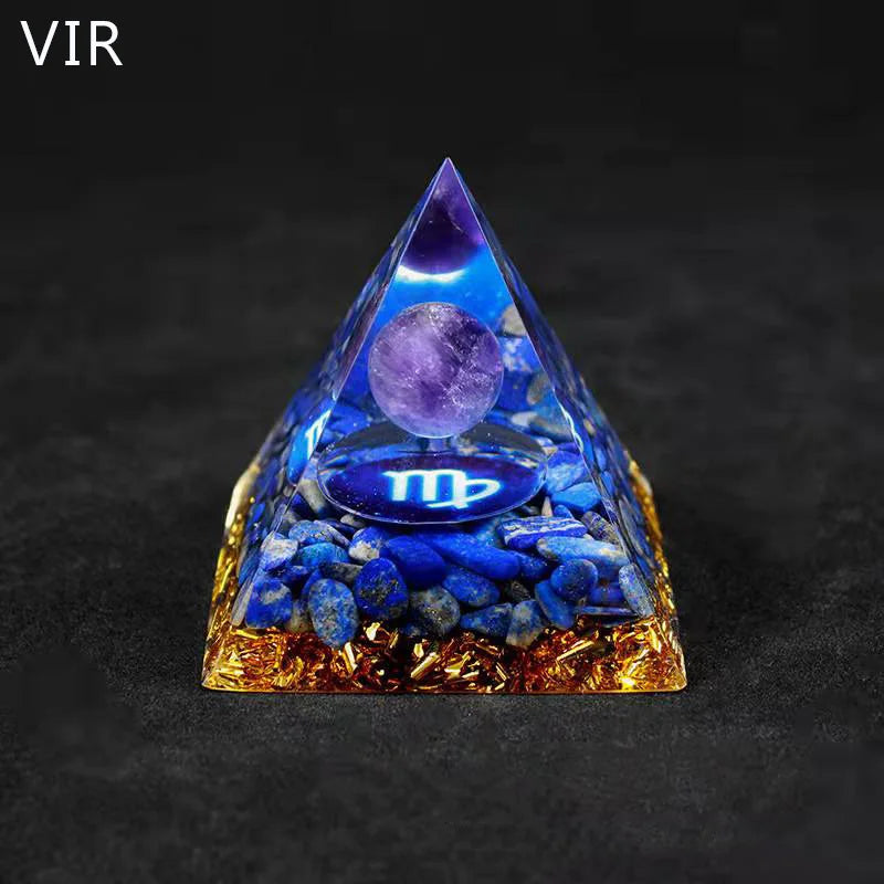 Constellation Pyramid Crystals Horoscope Natural Stone Home Office Decoration Energy Generator Reiki Meditation Ornaments Crafts