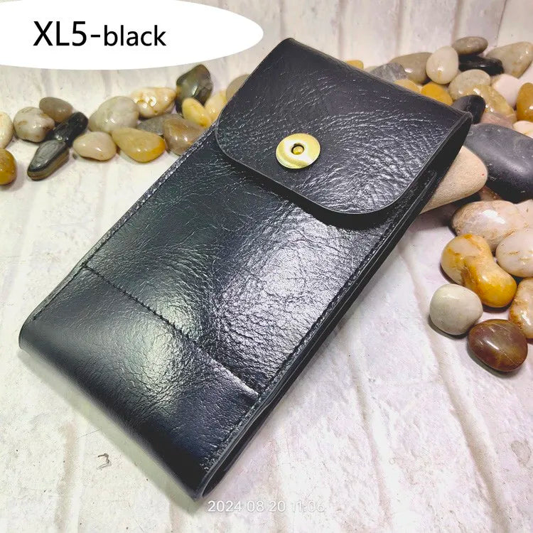 Mobile Phone Waist Bag Holster Genuine Leather Phone Sheath  Universal Belt Pouch Pack Men's 2102DK