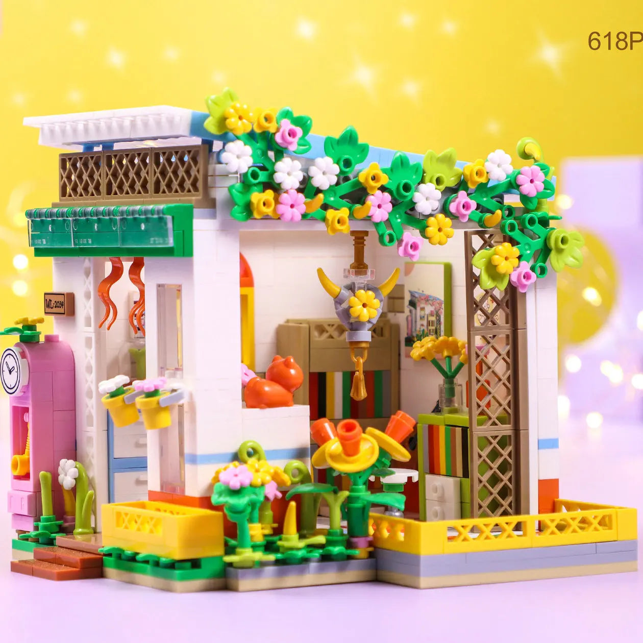 Girls Assembling Game Building Blocks Princess Shop Garden Study Room Play Space Model Gifts Toy Garden Compatible with Lego