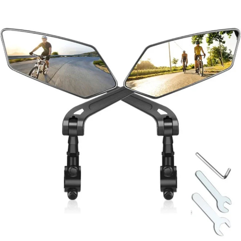 Bike Rear View Mirror Reflector Adjustable Rotatable Handlebar Mirror Clear Rearview Electric Scooter Cycling Bicycle Accessorie