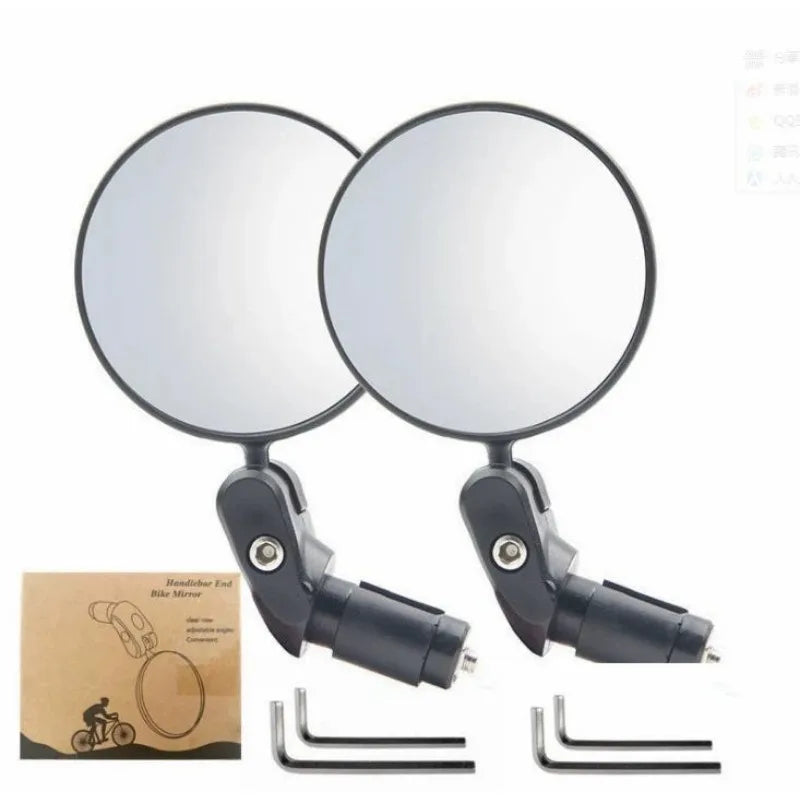 Bike Rear View Mirror Reflector Adjustable Rotatable Handlebar Mirror Clear Rearview Electric Scooter Cycling Bicycle Accessorie