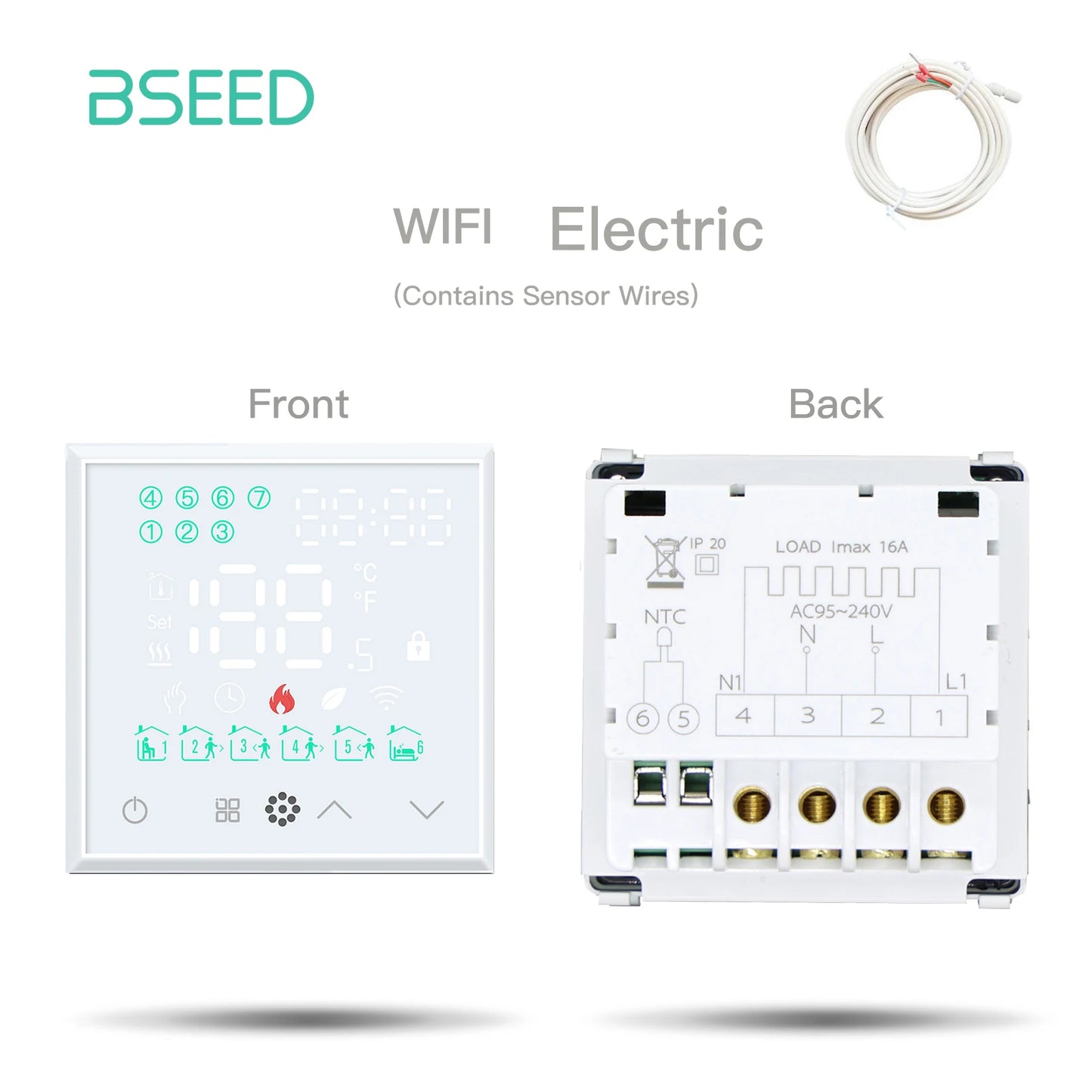 Bseed EU Standard The Base Of Wifi Touch Switch Function 1/2/3Gang  AC110~240V APP Control Wall Light Switch Without Glass Panel