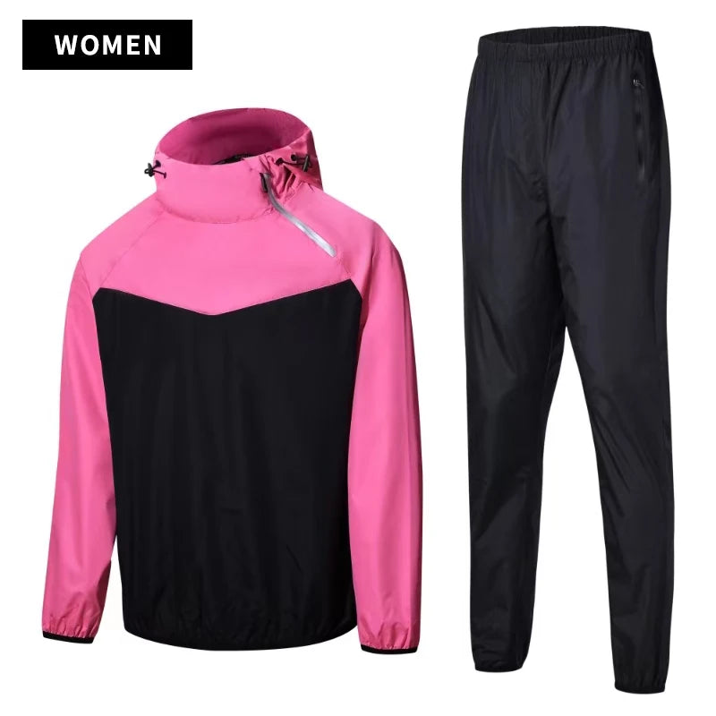 Sauna Suit Unisex Gym Clothing Set Men Full Body Sweating Sportswear Women Boxing Training Running Fitness Weight Loss Tracksuit