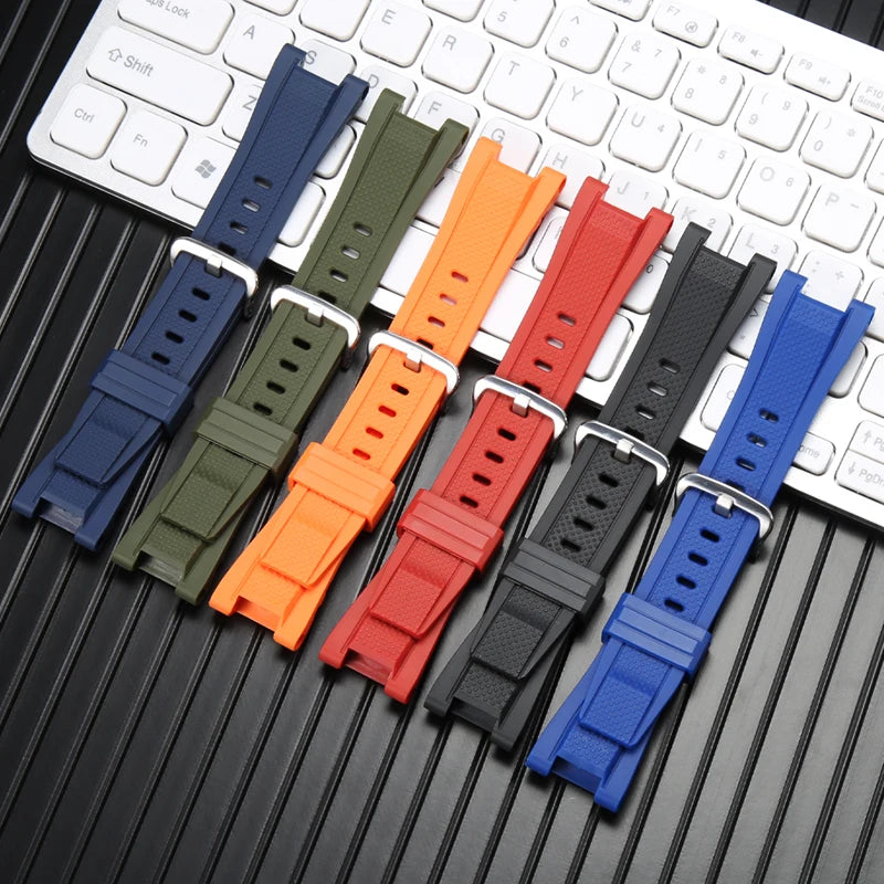 Rubber Strap Suitable for Casio G-Shock GST-B100 W300 210 400G S130 S330 Men's Resin Watch Band Waterproof Watch Accessories