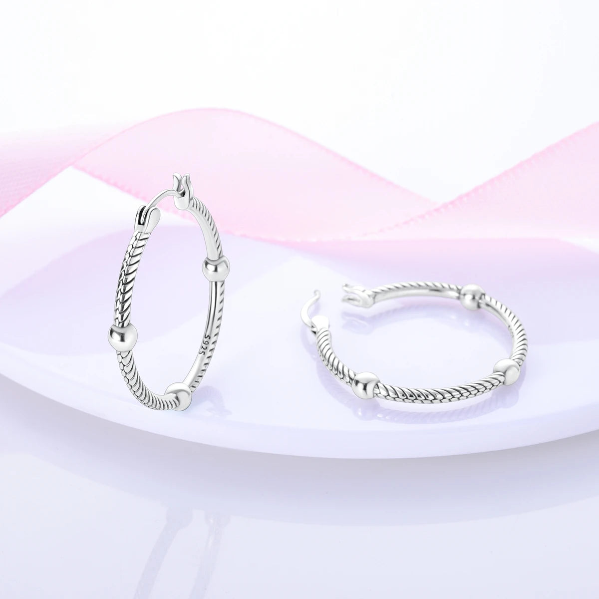 Hot Sale 925 Sterling Silver Heart Earrings Fit Original Charms Hoop Earrings For Women girls Stud Earring Fine Jewelry Gifts