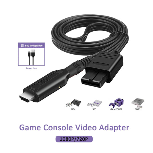 Game Console Video Adapter 1080P HDMI-compatible Converter Signal Conversion Support PAL/NTSC for N64/SNES/SFC/NGC