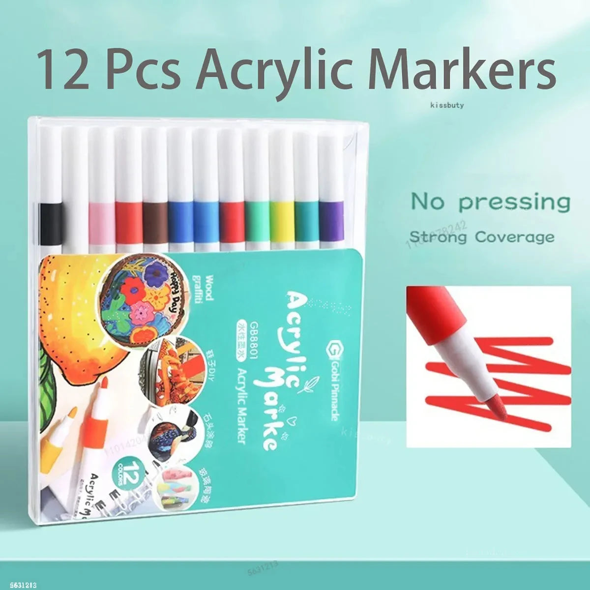 12-80 Colors Acrylic Paint Art Marker Pen DIY Hand Drawn Painting Drawing For Card Ceramic Stone Mug Glass Fabric Clothes Shoes